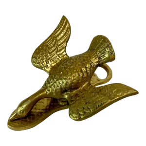Vintage Arts & Crafts Coastal Rustic European Brass Goose Paper Clip
