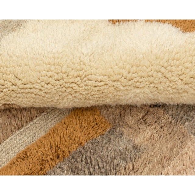 Beige Artistic Hand-Knotted Wool Rug by Azele Studio For Sale - Image 8 of 11