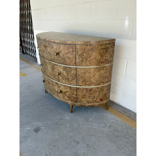 Jonathan Charles Co Fulgurite Burl Demi Lune Chest For Sale In Atlanta - Image 6 of 9