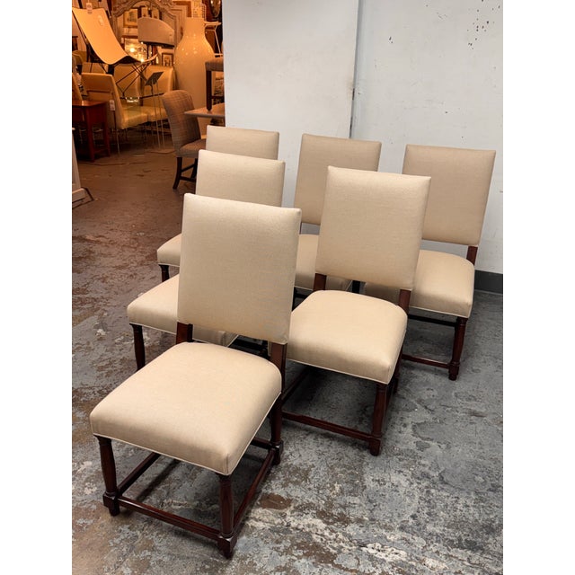 Traditional Restoration Hardware Empire Parsons Back Dining Chairs, Set of Six For Sale - Image 3 of 12