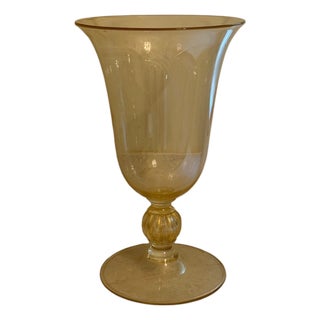 Large Italian Murano Gold Fleck Glass Vase, 20th Century For Sale