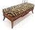 Wood Heavy Solid Carved Elephants Teak Base Tiger Upholstery Horn Leg Bench For Sale - Image 7 of 11