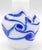 Murano Vinatge Murano Style Abstract White Blue Swirl Glass 10" Vase For Sale - Image 4 of 4