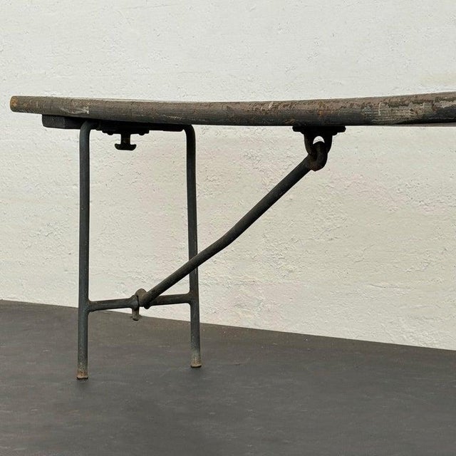 1940s 1940s Long Industrial Us Navy Folding Nautical Campaign Bench For Sale - Image 5 of 9