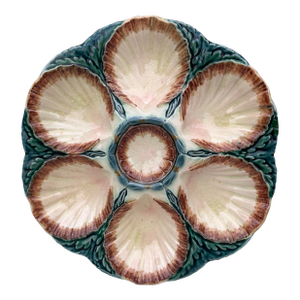 Majolica Oyster Plate Sarreguemines, Circa 1870
