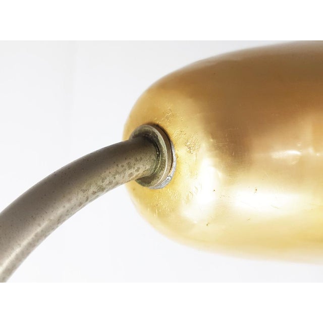 Italian Rationalist Anodized Aluminum and Nickel-Plated Brass Wall Lamp, 1940s For Sale - Image 4 of 9