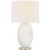 Barbara Barry by Visual Comfort Signature Folly 27" Rotatable Cordless Table Lamp in Alabaster with Linen Shade For Sale