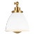 Chapman & Myers by Visual Comfort Studio Wellfleet Single Arm Dome Task Sconce, Matte White & Burnished Brass For Sale