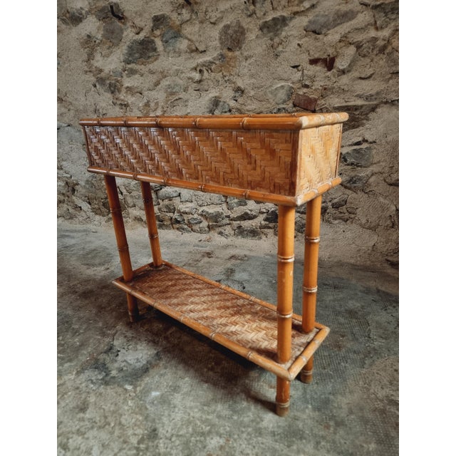 Wood Vintage Bamboo Bottle Rack, France, 1970s For Sale - Image 7 of 13