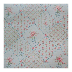 Vintage 1980s Floral Diamond Motif Wallpaper