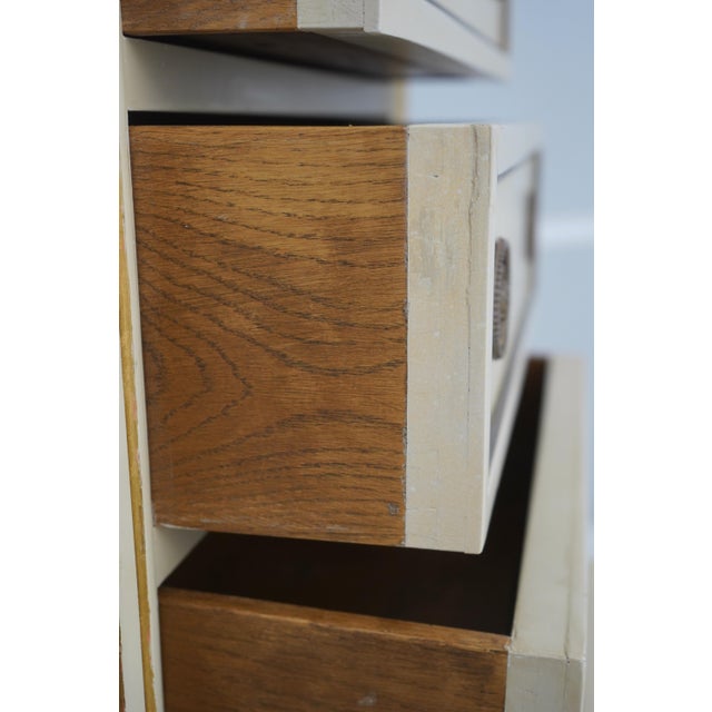 1900 - 1909 French Louis XVI Style Marble Top Painted Finish Semainier Lingerie Chest For Sale - Image 5 of 12