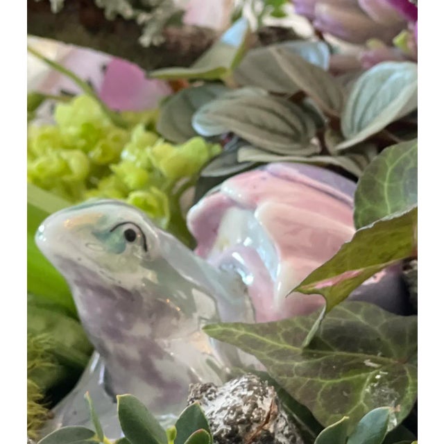 Porcelain Flower Frogs With Tropical Birds, Set of 3 For Sale - Image 9 of 10