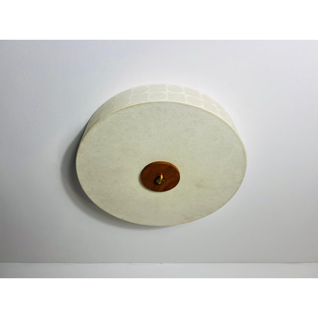 Round Mid-Century Modern Cocoon Flush Mount, 1960s, Italy For Sale - Image 6 of 9