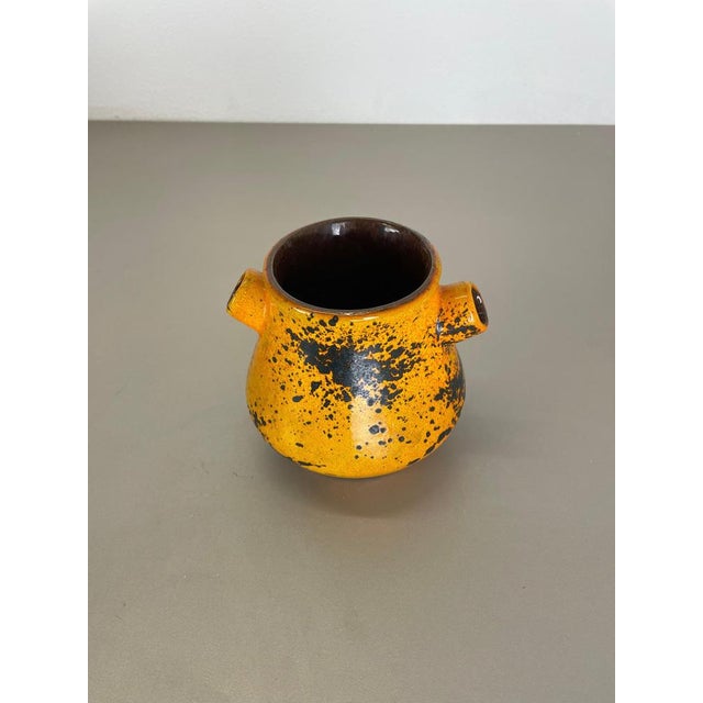 1970s Vintage German Orange Ceramic Studio Pottery Vase from Marei Ceramics, 1970s For Sale - Image 5 of 18