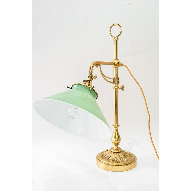 Art Deco Height-Adjustable Swivel Table Lamp with Opal Glass Shade, 1920 For Sale - Image 4 of 18