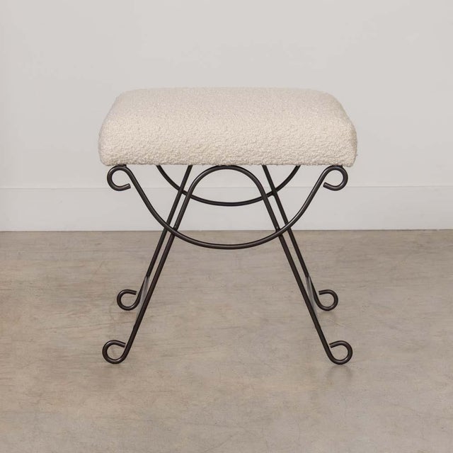 French Panoplie Iron Loop Stool, Boucle For Sale - Image 3 of 10