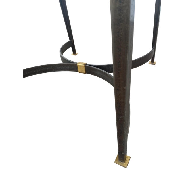 Mid-Century Iron Side Chairs With Rose Tarlow Striped Velvet Fabric For Sale - Image 10 of 16