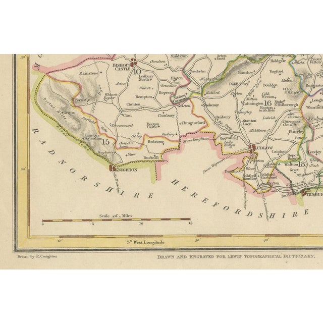Paper Map of Shropshire, 1844 For Sale - Image 7 of 10