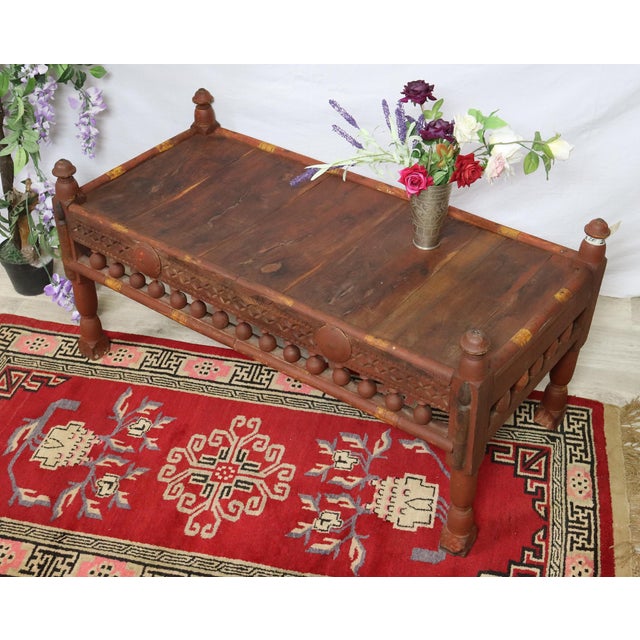 Antique Pakistanian Coffee Table in Wood, 1920s For Sale - Image 4 of 14