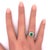 Metal 1.39 Colombian Emerald Diamond 14k White Gold Double-Halo Ring, Gia Certified, Size 5.75 For Sale - Image 7 of 9