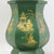Metal Vintage Green and Gold Hand Painted Tole Scalloped Hexagon Table Lamp Chinoiserie Temple Shape Pagoda Scene For Sale - Image 7 of 15