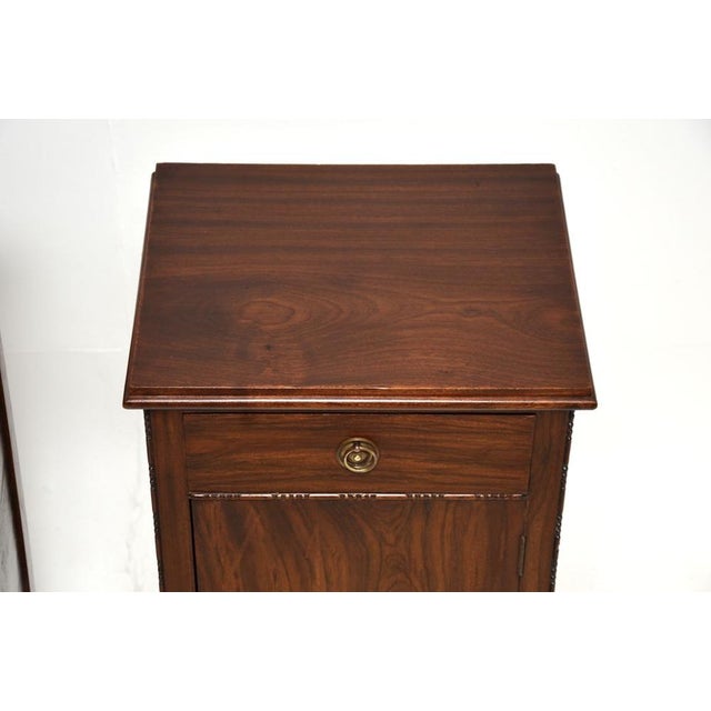 Brown Antique Arts and Crafts Walnut Bedside Cabinets, 1880s, Set of 2 For Sale - Image 8 of 12