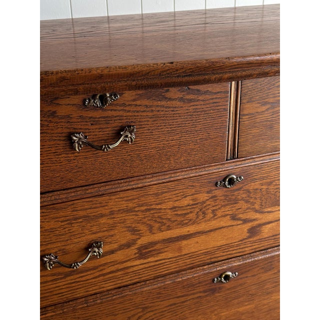 Antique Oak Chest of Drawers, Late 19th Century For Sale In Greensboro - Image 6 of 15