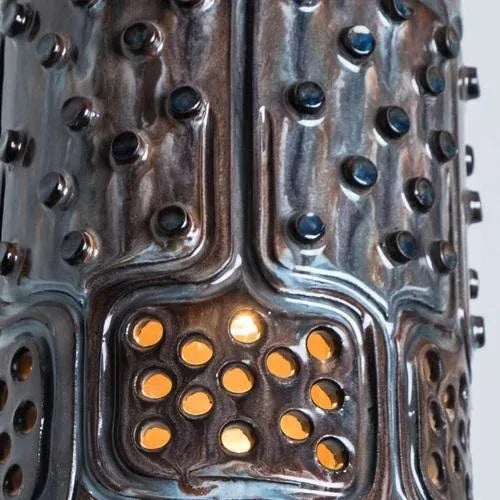 Brown Danish Brown Ceramic Pendant Light, 1970 For Sale - Image 8 of 18