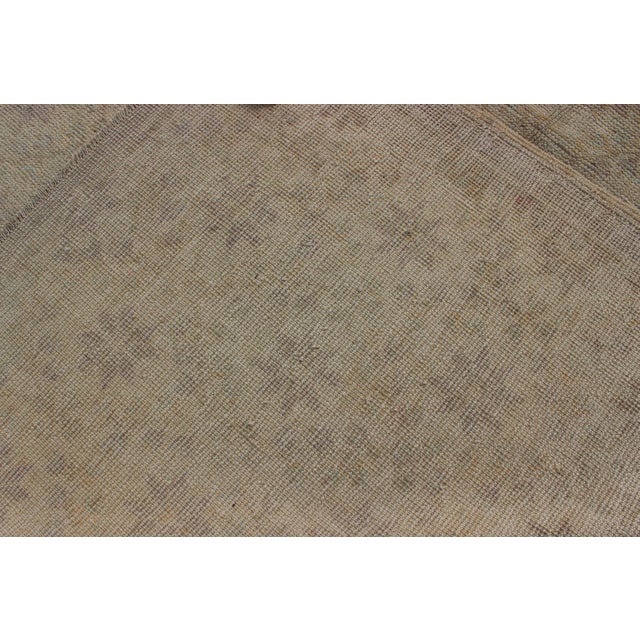 Vintage Turkish Oushak Rug With All-Over Blossoming Flower Design For Sale - Image 9 of 9