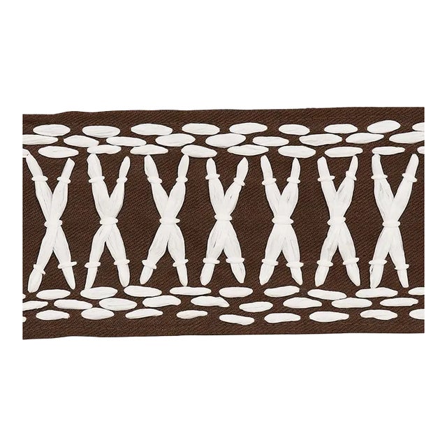 Sample - Schumacher X Mary McDonald Tikki Tape Trim in Brown For Sale