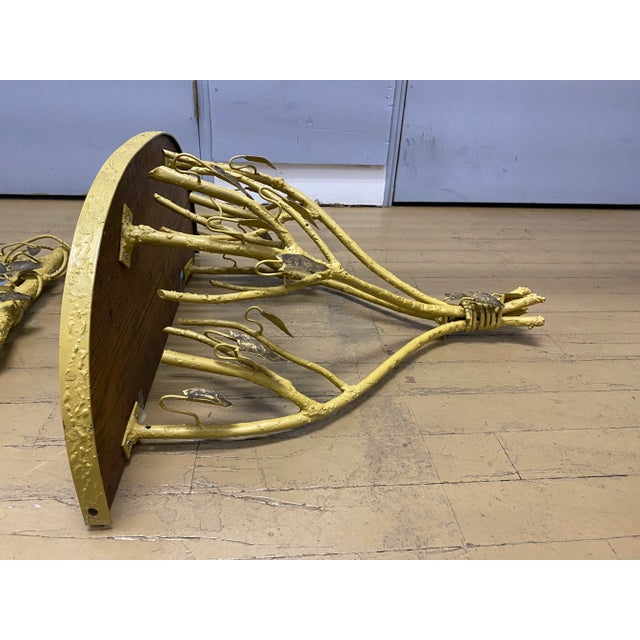 Hollywood Regency Mid-Century Italian Iron Tole Console and Mirror Set - 2 Pieces For Sale - Image 3 of 13