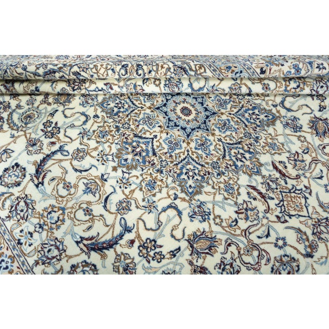 Hand-Knotted Middle Eastern Rug with Silk Details For Sale - Image 10 of 13