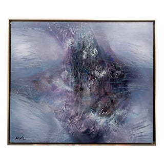 Ovidiu Kloska, Cathedral of the Silent Pulse, 1977, Mixed Media on Canvas For Sale