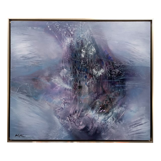 Ovidiu Kloska, Cathedral of the Silent Pulse, 1977, Mixed Media on Canvas For Sale