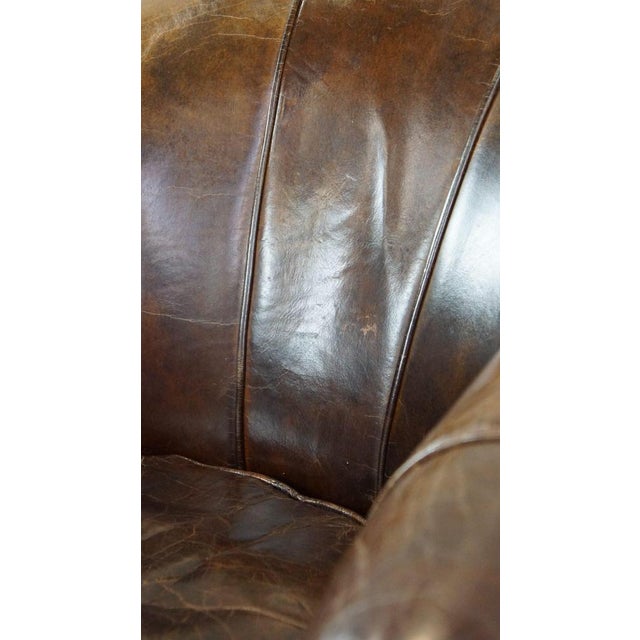 Vintage Leather Lounge Chair For Sale - Image 11 of 15