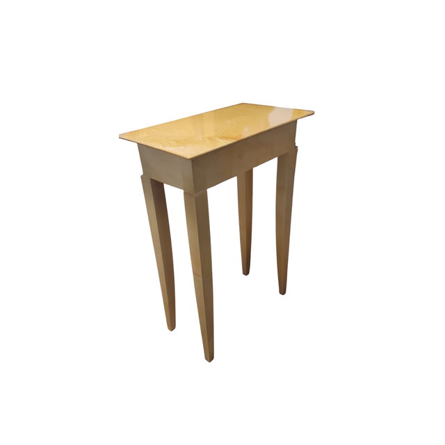 This is a small production run side table. Non traditional joinery chosen to reduce price points. Featuring a elegant and...