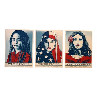 We the People Defend Dignity, Protect Each Other, Are Greater Than Fear Posters from Shepard Fairey, 2017, Set of 3 For Sale