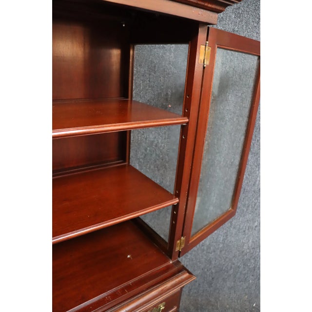 Wood Bench-Made Mahogany Display Cabinet For Sale - Image 7 of 12
