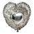 Repoussé Pierced Jewelry Tray Antique Gorham Sterling Silver Heart Catchall Dish Luxury Home Decor For Sale