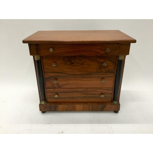 Early 20th Century Antique Empire Style Olive Wood Miniature Chest