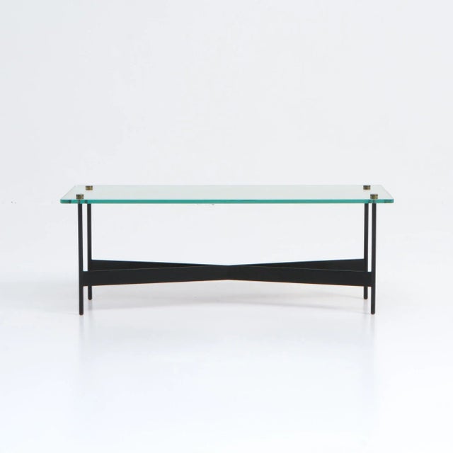 1950s Low Mirror Coffee Table Attributed to Alfred Hendrickx, 1950s For Sale - Image 5 of 17