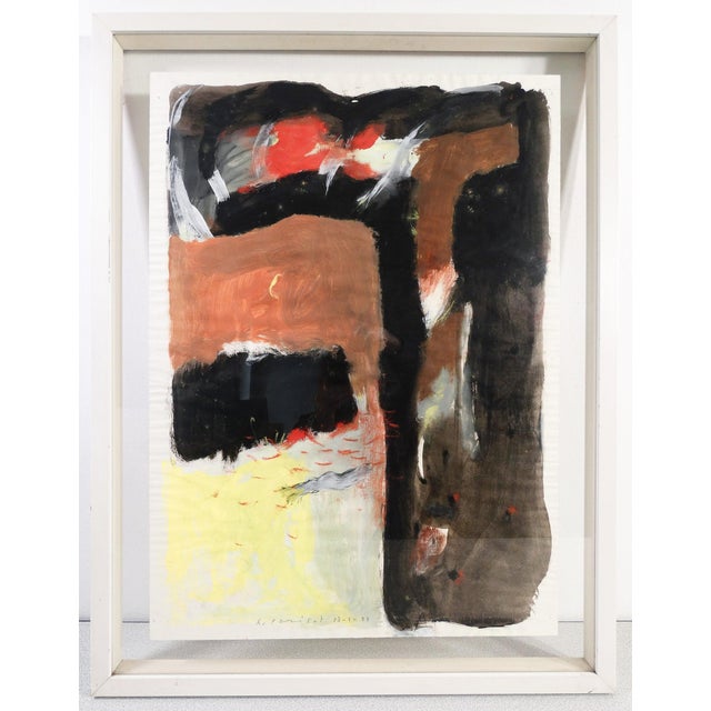 Adriano Parisot, Abstract Composition, 1985, Oil on Paper For Sale - Image 8 of 14