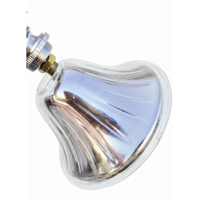 Vintage Murano Glass Clear Crystal Chrome 6 Light Elegant Chandelier For Sale In West Palm - Image 6 of 8