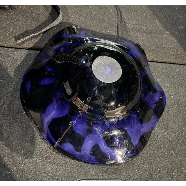 Abstract Vintage Murano Italy Large 15in Centerpiece Platter For Sale - Image 3 of 4