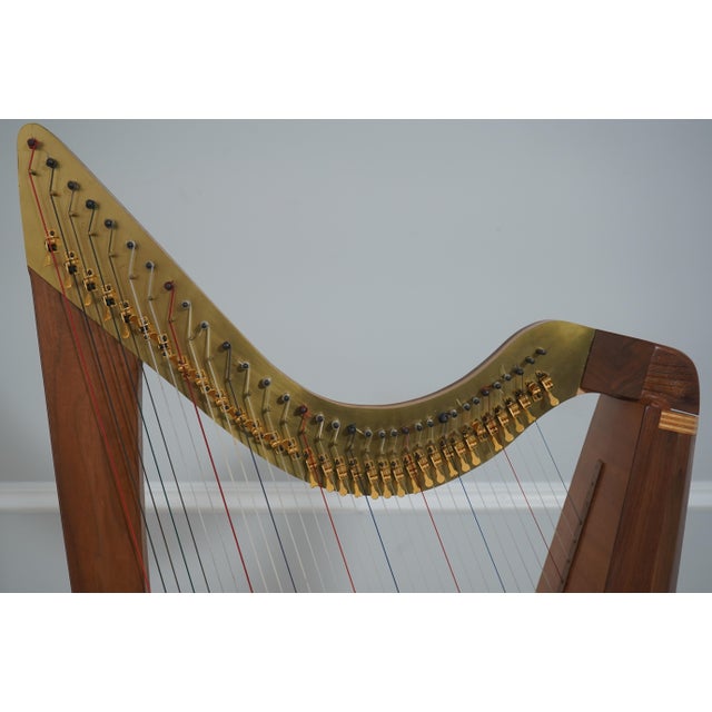 1990s Studio Crafted Walnut Celtic Lever Harp For Sale - Image 5 of 17