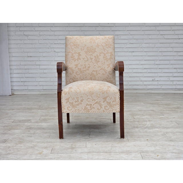 Danish Beech Armchair with Wool Upholstery, 1960s For Sale - Image 10 of 18