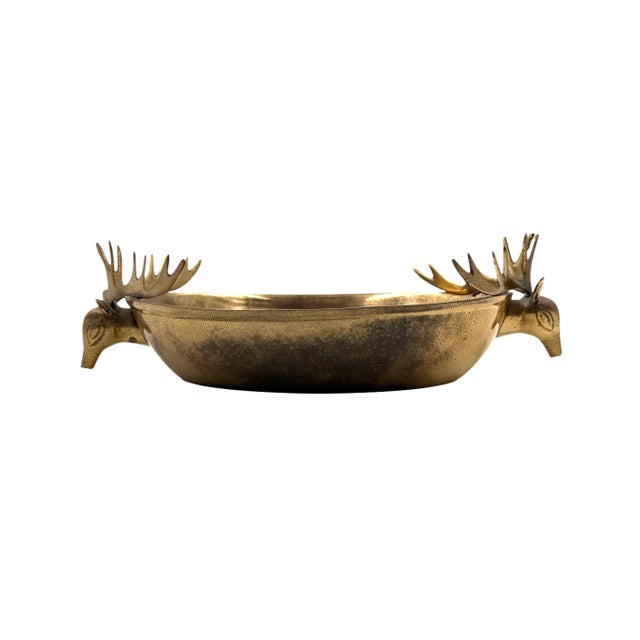 Metal Mid-Century Modern Brass Deers Centerpiece / Bowl, France 1970s For Sale - Image 7 of 17