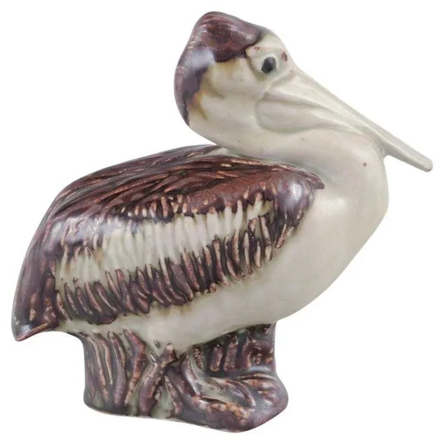 Brown Mid 20th Century Ceramic Pelican Figurine by Jeanne Grut for Royal Copenhagen For Sale - Image 8 of 8