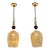 Murano Gold and Black Glass Pendants - a Pair For Sale