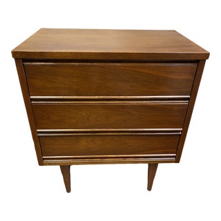 1960s Mid-Century Modern Dixie Nightstand Three Drawer For Sale